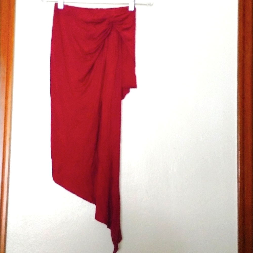 Red Asymmetrical Skirt